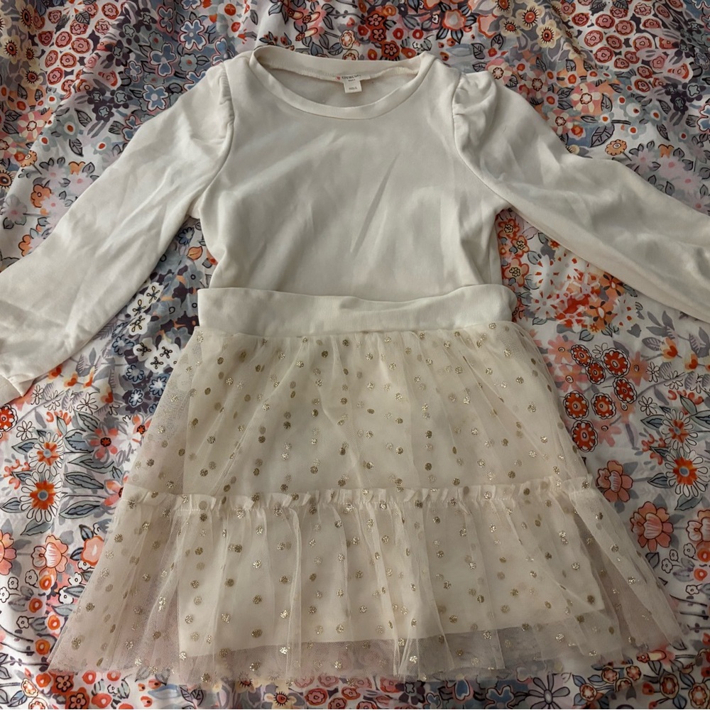 Crewcuts cream and gold dress